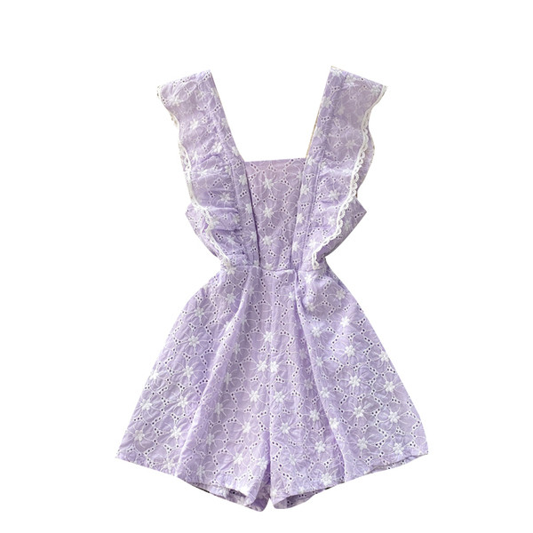 Μοντέρνα γυναικεία ολόσωμη φόρμα με τετράγωνο ντεκολτέ και κέντημα