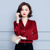 Camasa dama model nou din satin cu maneci lungi