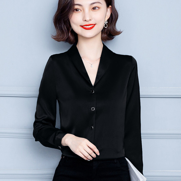 Camasa dama model nou din satin cu maneci lungi