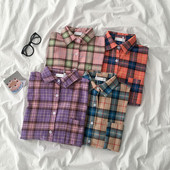 Alkalmi női kockás ing klasszikus gallérral