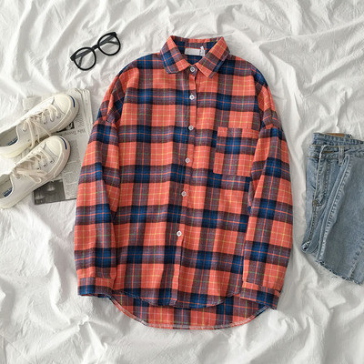 Alkalmi női kockás ing klasszikus gallérral