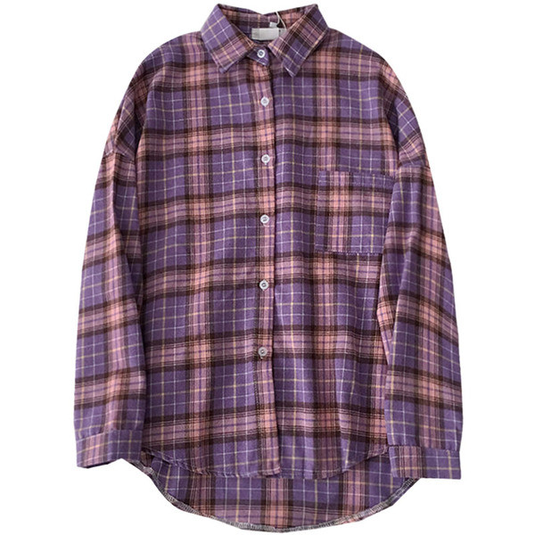 Alkalmi női kockás ing klasszikus gallérral