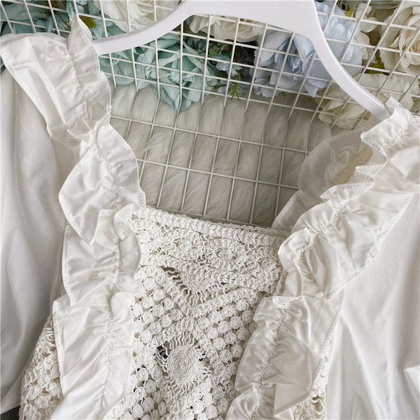 Stiilne naiste kootud lühike laiade varrukatega pluus