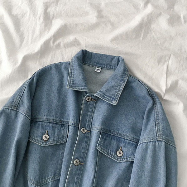 Női farmer overall hosszú ujjal és gombokkal