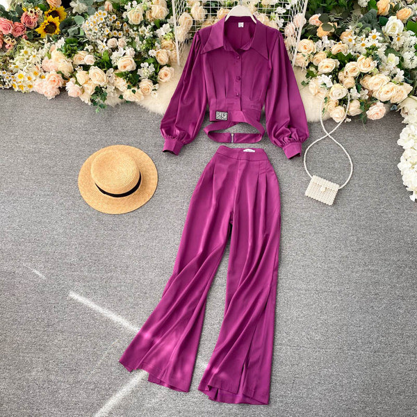 Naiste vabaaja komplekt kahest osast - särk ja pikad püksid