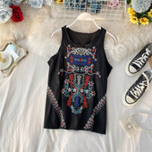 Naiste igapäevane pikk tikandiga topp