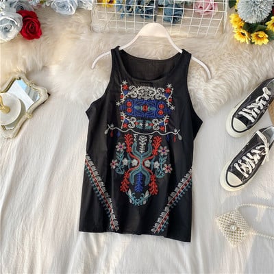 Naiste igapäevane pikk tikandiga topp