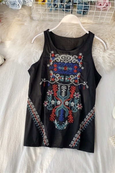 Naiste igapäevane pikk tikandiga topp