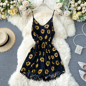 Moodne päevalilletrükiga naiste kombinesoon