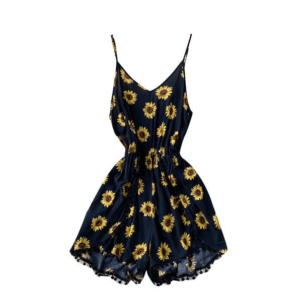 Moodne päevalilletrükiga naiste kombinesoon