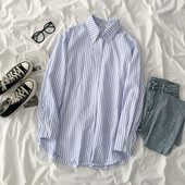 Csíkos női ing klasszikus gallérral