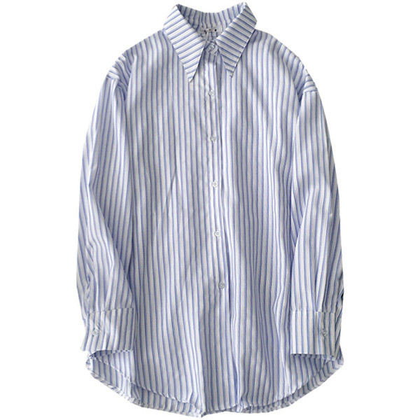 Csíkos női ing klasszikus gallérral