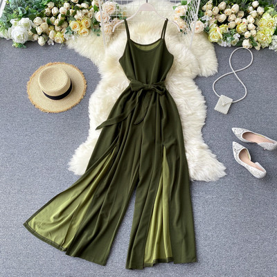 Moodne pikk rihmadega naiste kombinesoon