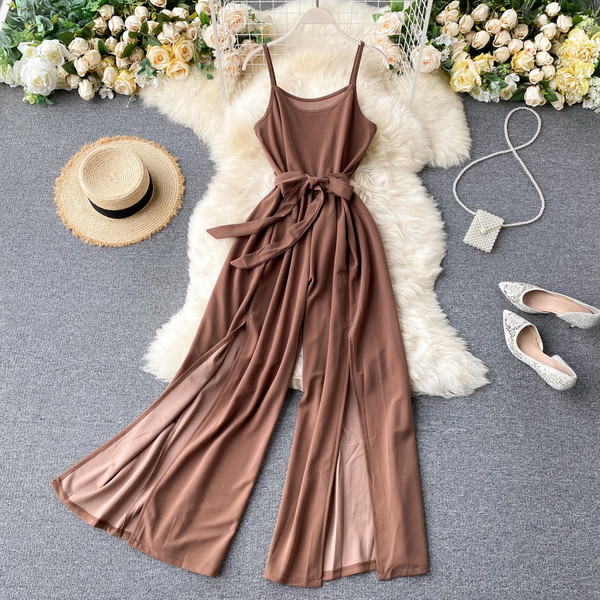 Moodne pikk rihmadega naiste kombinesoon