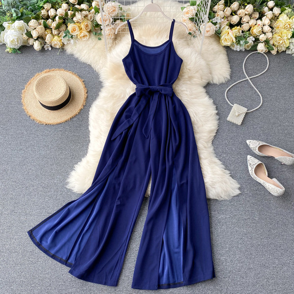 Moodne pikk rihmadega naiste kombinesoon