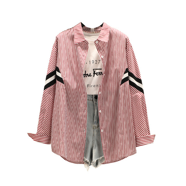 Új modell csíkos női ing, hosszú ujjal