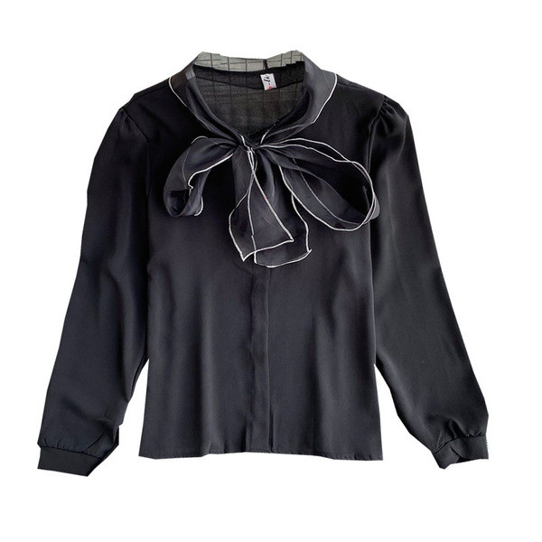 Női alkalmi ing hosszú ujjal és gallérral szalaggal