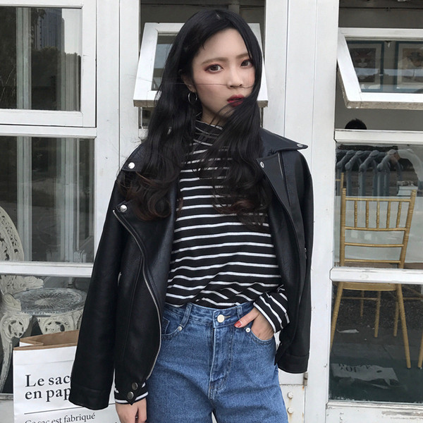 Új modell eko bőrből készült női kabát