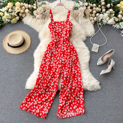 Moderns sieviešu kombinezons ar apdruku un lencēm