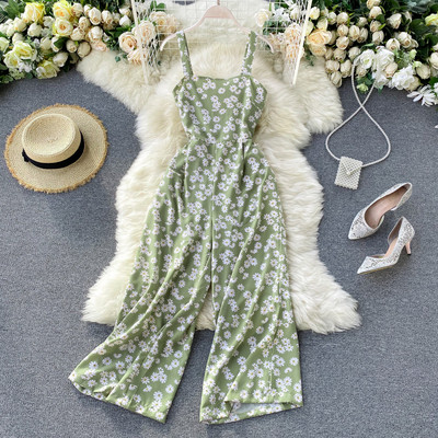 Moderns sieviešu kombinezons ar apdruku un lencēm