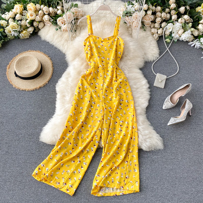 Moderns sieviešu kombinezons ar apdruku un lencēm