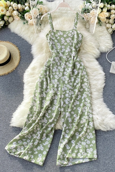 Moderns sieviešu kombinezons ar apdruku un lencēm