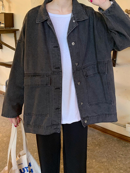 Női alkalmi farmerdzseki zsebekkel