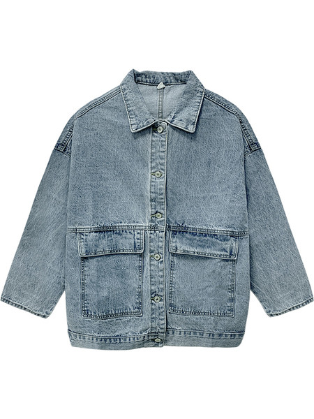 Női alkalmi farmerdzseki zsebekkel