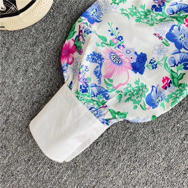 Stiilne lillelise mustriga naiste lühike särk