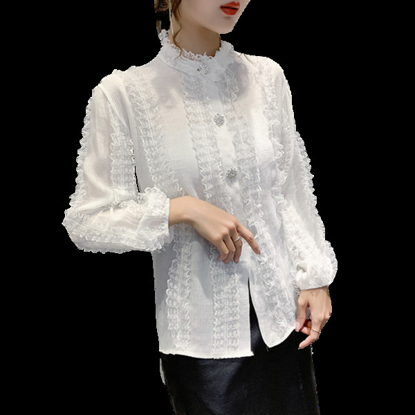 Νέο μοντέλο γυναικείο πουκάμισο με μακριά μανίκια και χαμηλό γιακά