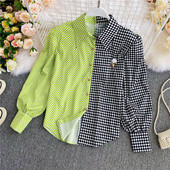 Naiste moodne nööpide ja klassikalise kraega särk