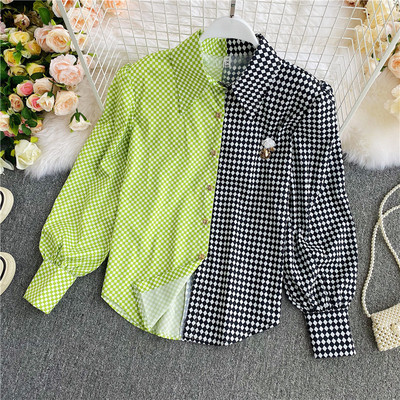 Naiste moodne nööpide ja klassikalise kraega särk