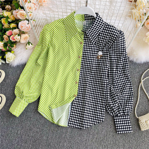 Naiste moodne nööpide ja klassikalise kraega särk