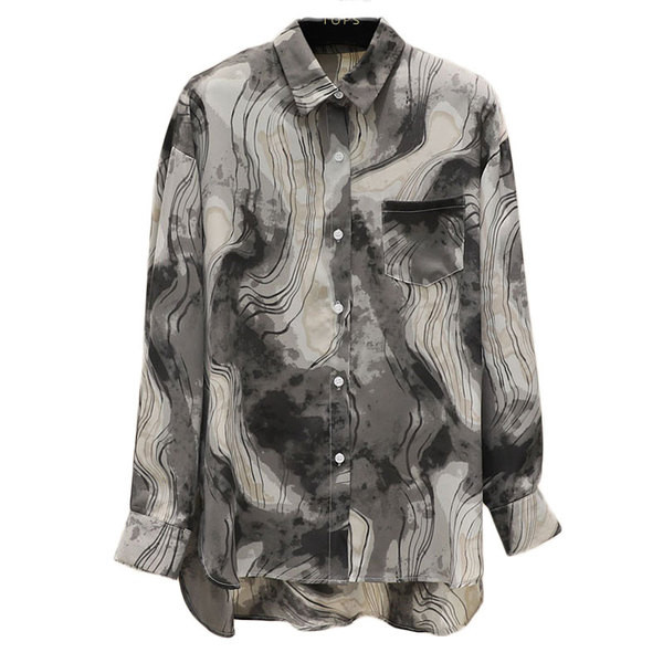 Új modell retro stílusú női ing zsebbel és gombokkal