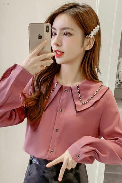 Cămașă de damă model larg cu decolteu rotund