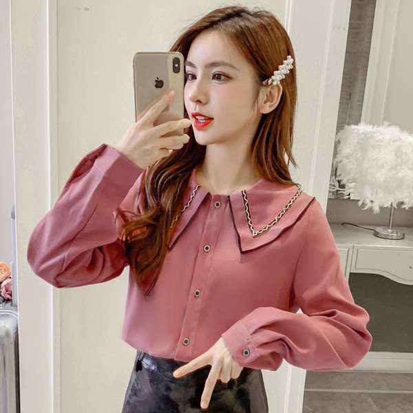 Cămașă de damă model larg cu decolteu rotund