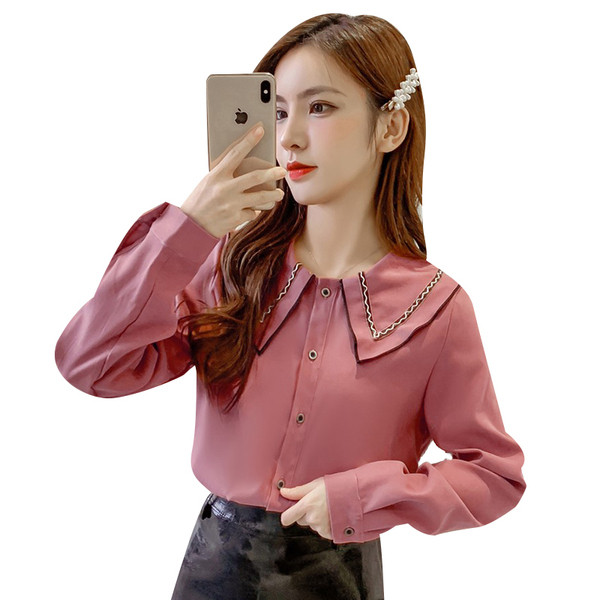 Cămașă de damă model larg cu decolteu rotund