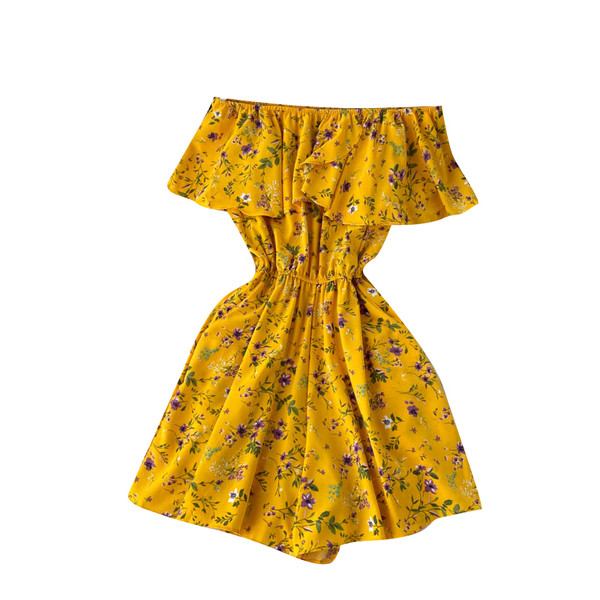 Langetatud varrukatega ja lillelise trükiga naiste kombinesoon