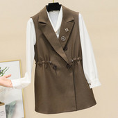 Γυναικείο γιλέκο με ελαστική μέση και κουμπιά