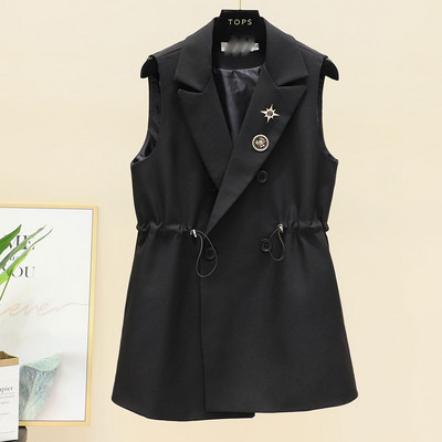 Γυναικείο γιλέκο με ελαστική μέση και κουμπιά