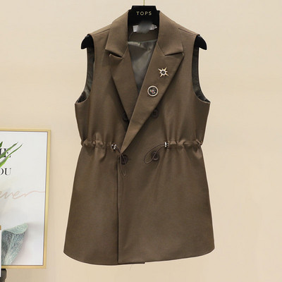 Γυναικείο γιλέκο με ελαστική μέση και κουμπιά