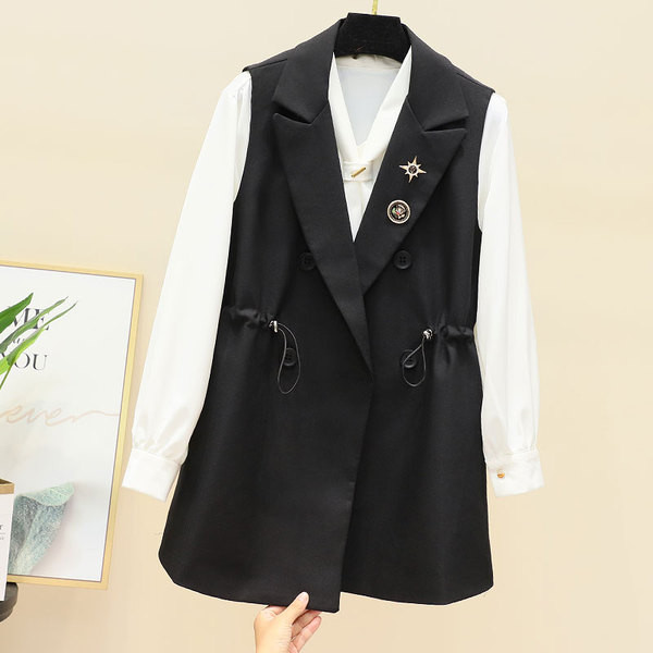 Γυναικείο γιλέκο με ελαστική μέση και κουμπιά