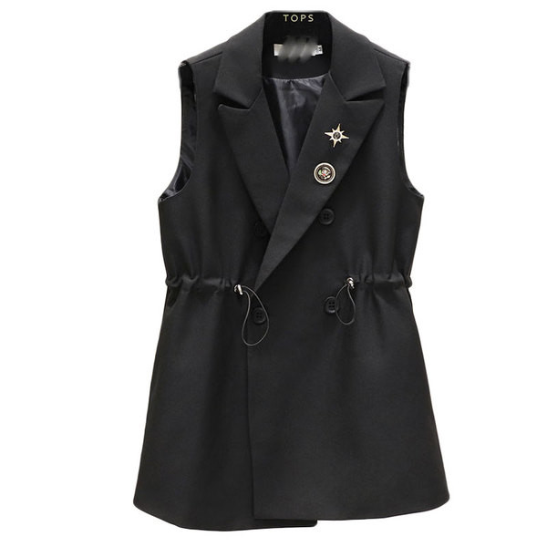 Γυναικείο γιλέκο με ελαστική μέση και κουμπιά