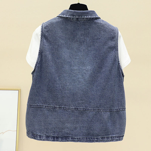 Γυναικείο γιλέκο casual με κουμπιά και κλασικό γιακά