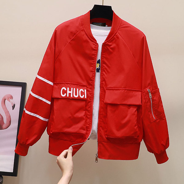 Geacă casual de primăvară de damă cu fermoar și inscripție în trei culori