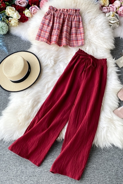 Női korszerű szett hosszú nadrágból és felsőből