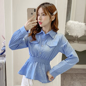 Modern női ing gombokkal és hosszú ujjú