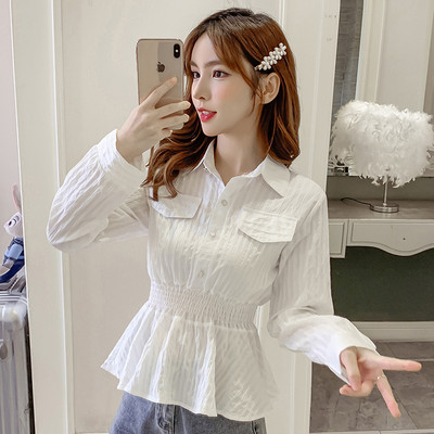 Modern női ing gombokkal és hosszú ujjú