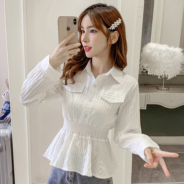 Modern női ing gombokkal és hosszú ujjú