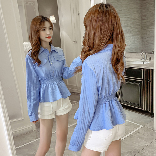 Modern női ing gombokkal és hosszú ujjú